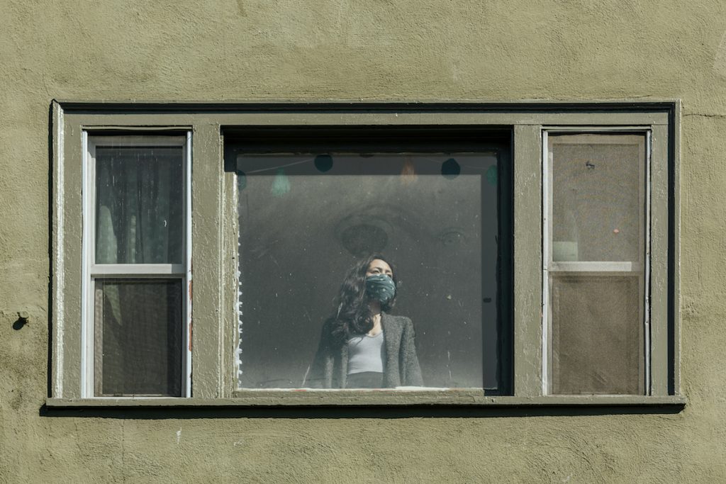 woman at window