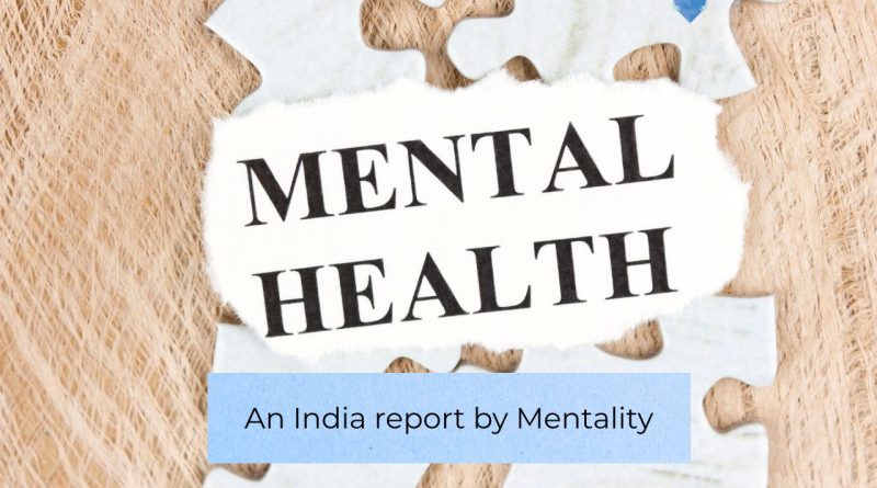 A jigsaw puzzle saying Mental Health with a Health Collective logo and text that says an India story by Mentality
