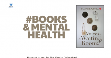 Books and Mental Health with a book cover of Mayank Gupta's Voices in the Waiting Room